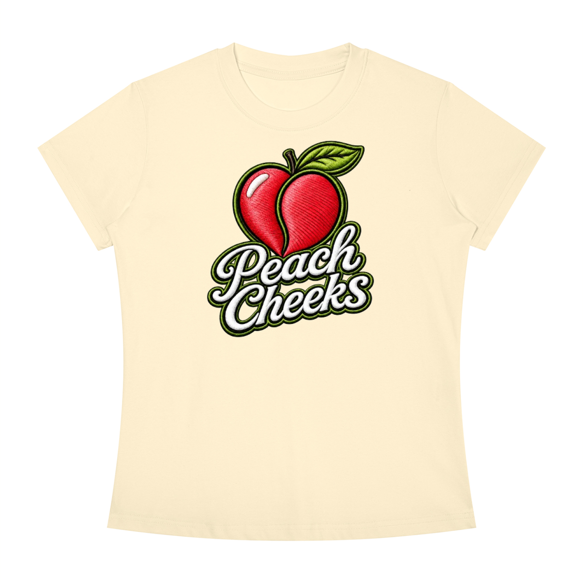 "PEACH CHEEKS " Women's Slim Fit Crewneck T-Shirt