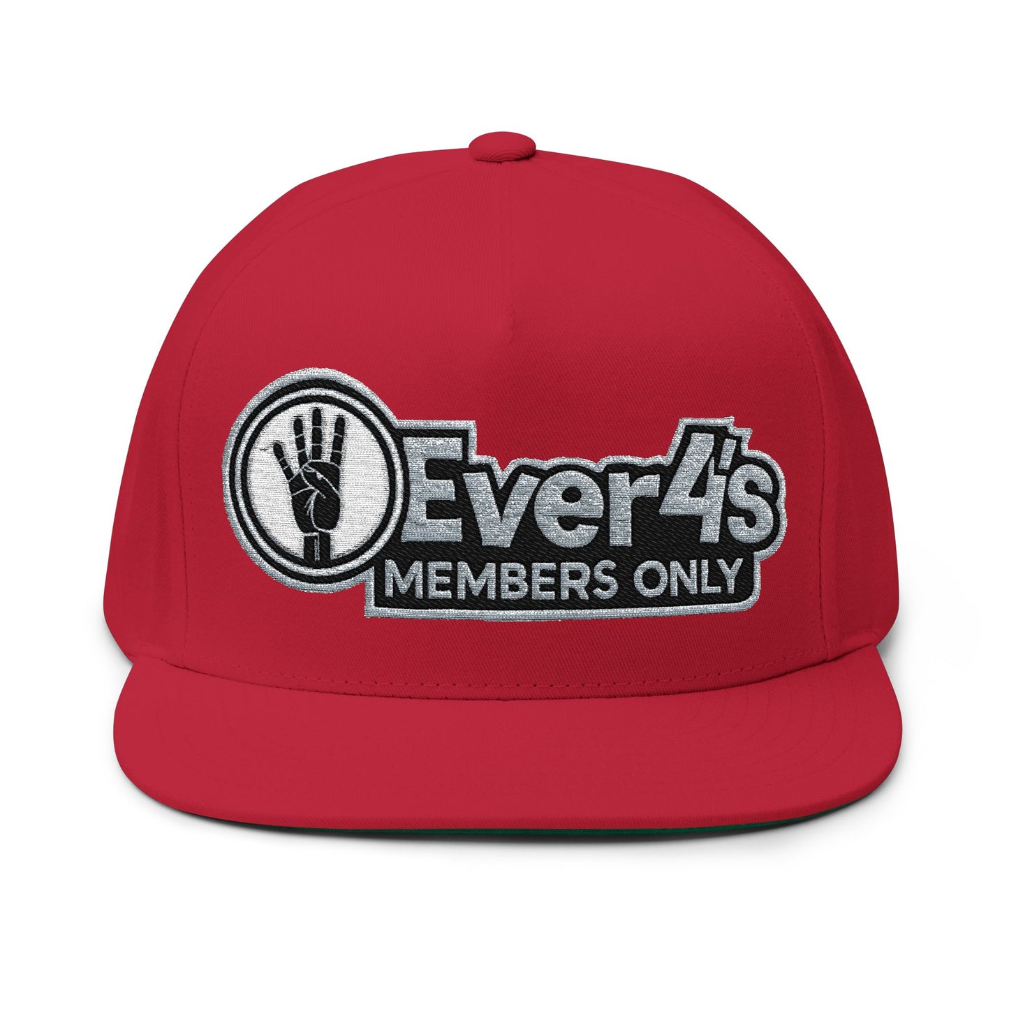 4ever4s Flat Bill Cap — "4Ever4s Members Only" Embroidered Snapback Hat