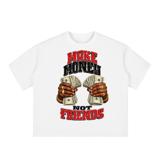 Make Money Boxy 4s Half-Sleeve Raw-Edge T-Shirt