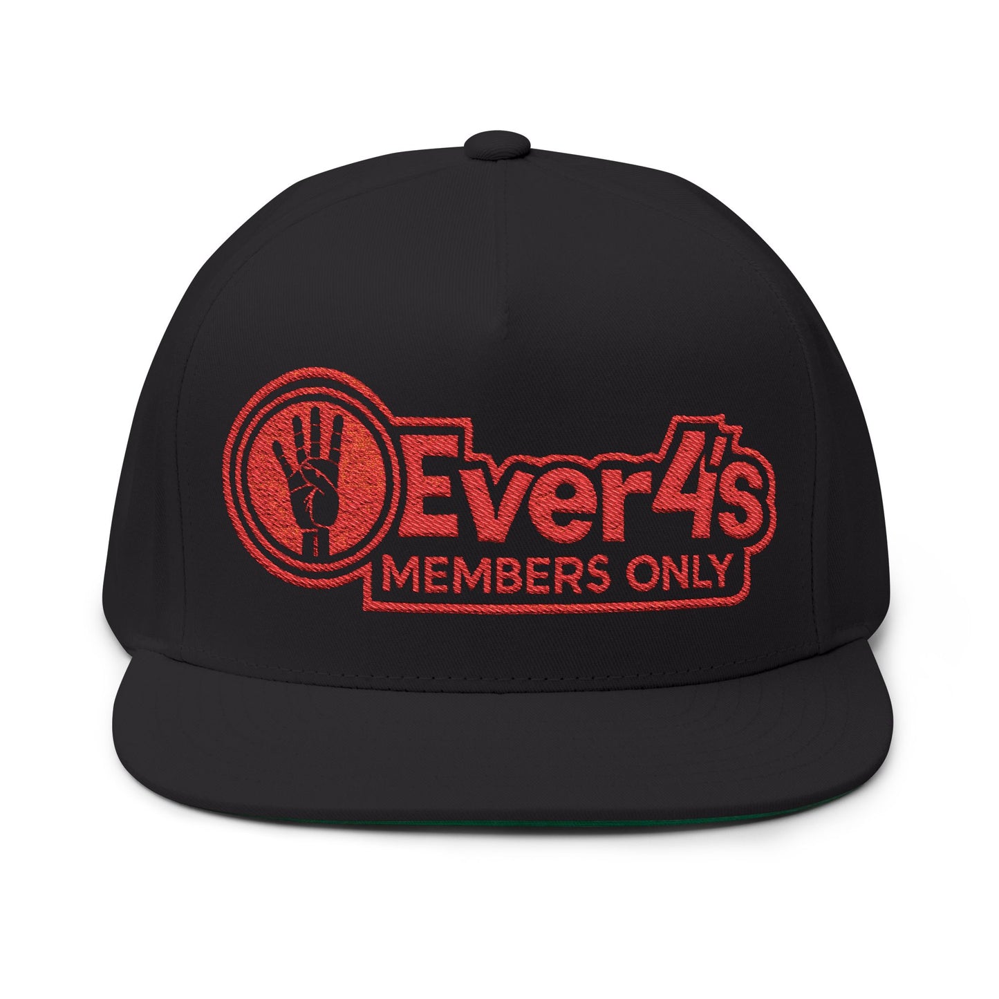 Flat Bill Cap — "4ever4's Members Only" Embroidered Snapback Hat