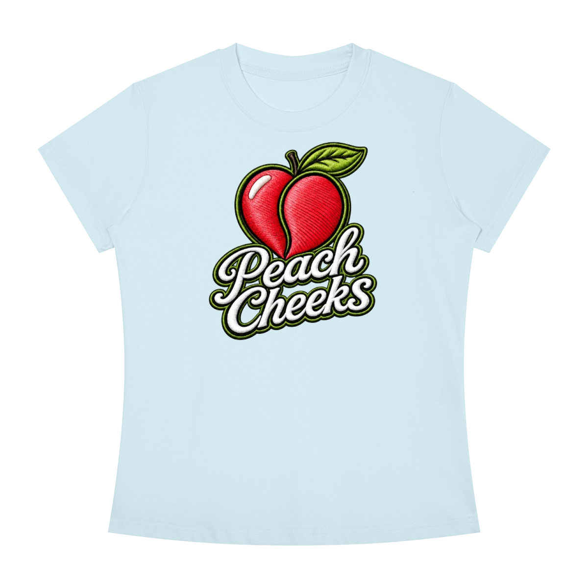 "PEACH CHEEKS " Women's Slim Fit Crewneck T-Shirt