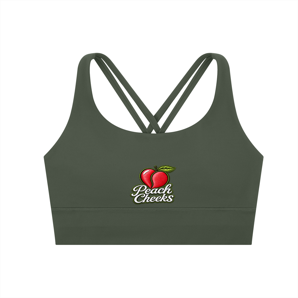 " PEACH CHEEKS " Strappy Criss-Cross Sports Bra