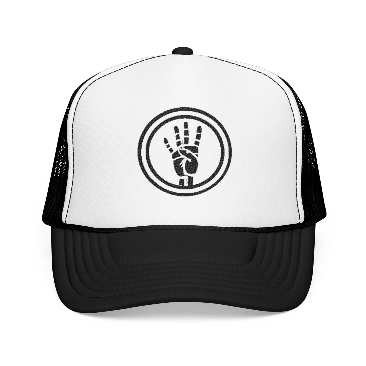 4ever4s 2Vintage Style Foam Trucker Hat with Hand Design