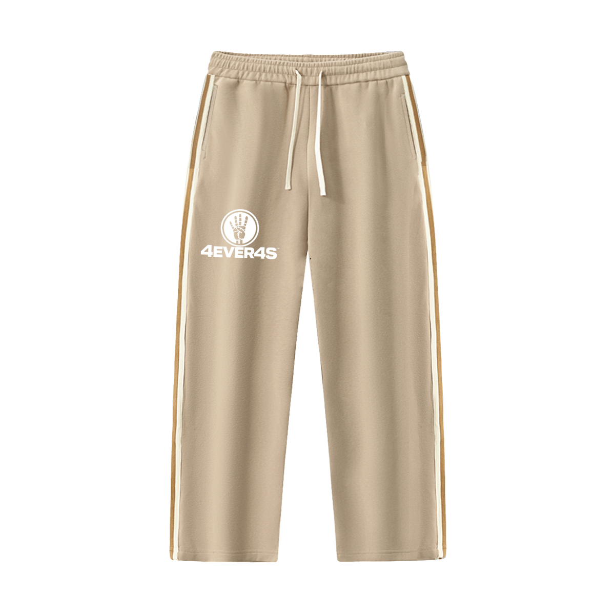 4EVER4S Contrast Side-Stripe Straight-Leg  Pants