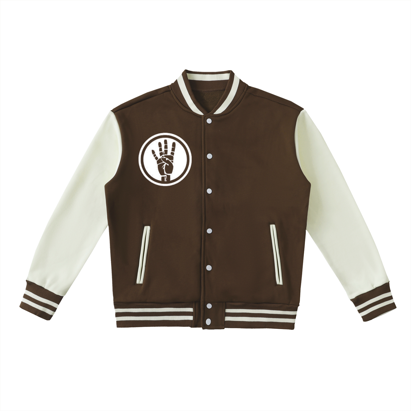 Two-Tone Fleeced Varsity Jacket