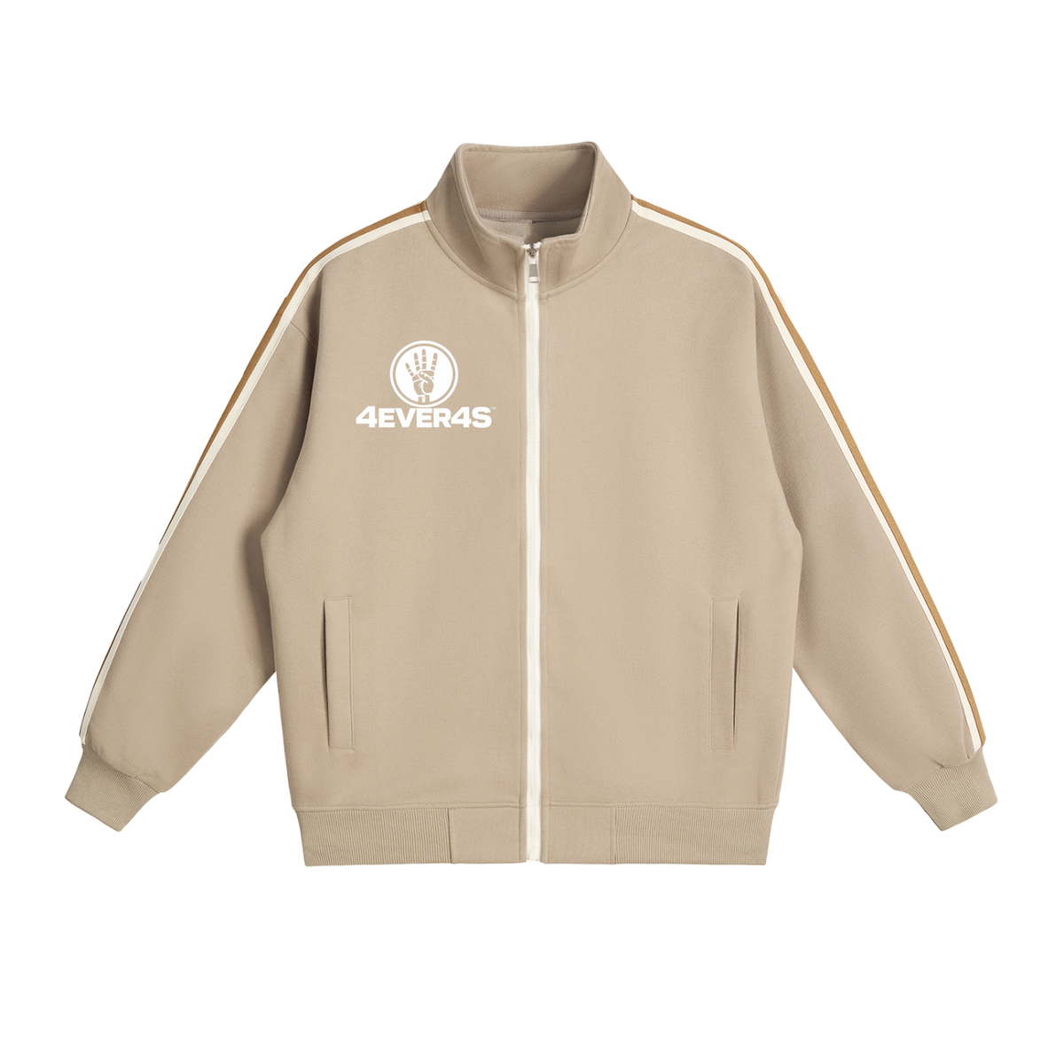 4EVER4S Contrast Side-Stripe Stand Collar  Jacket