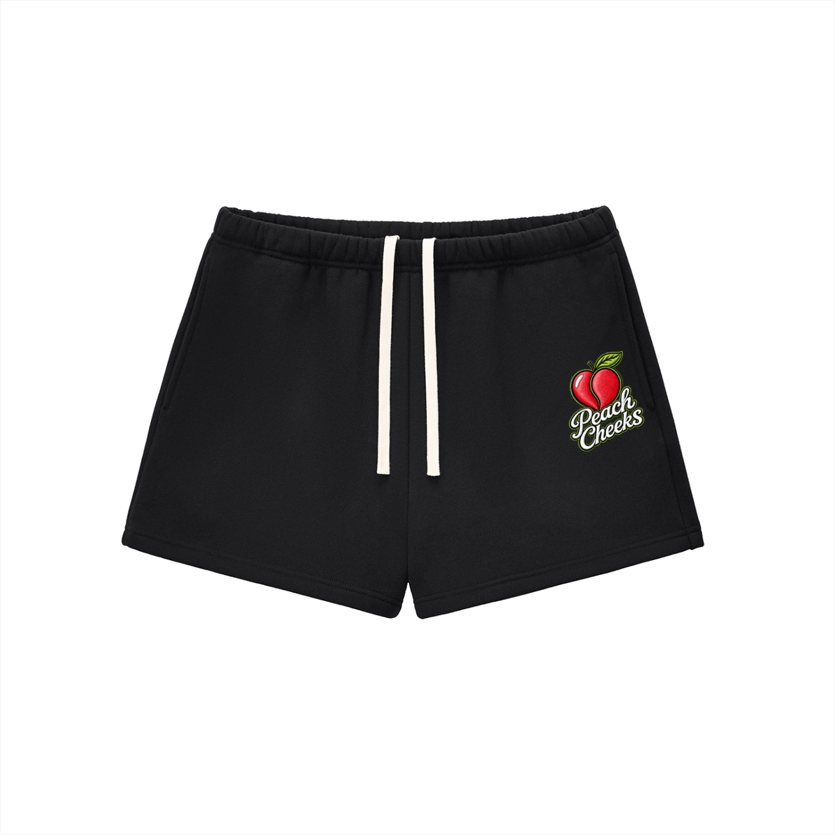 'PEACH CHEEKS "Essential Fleece Drawstring Sweatshorts,"