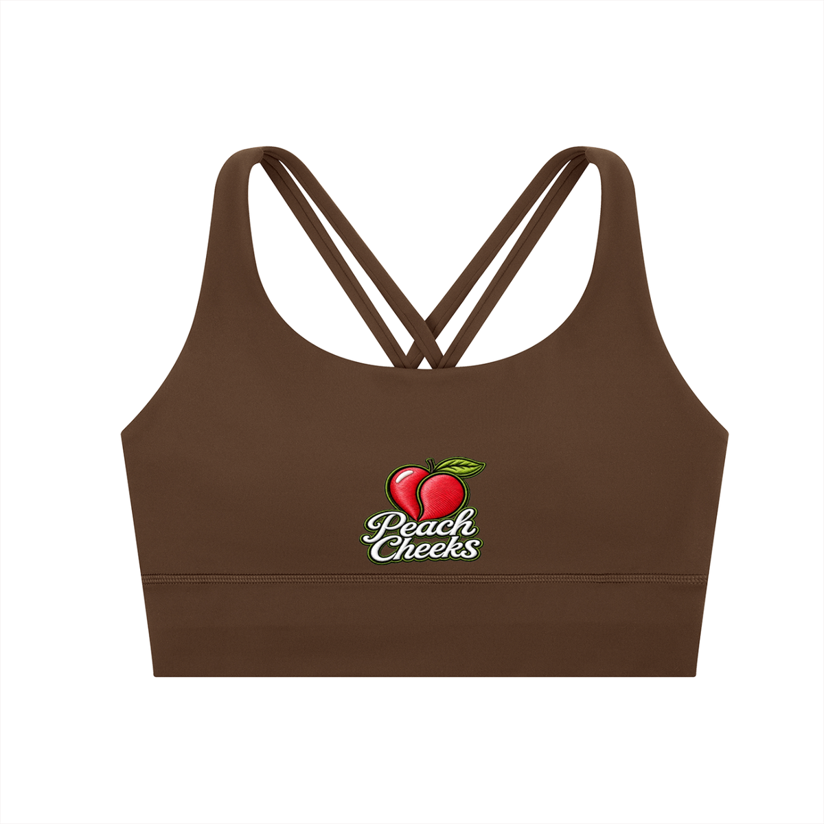 " PEACH CHEEKS " Strappy Criss-Cross Sports Bra