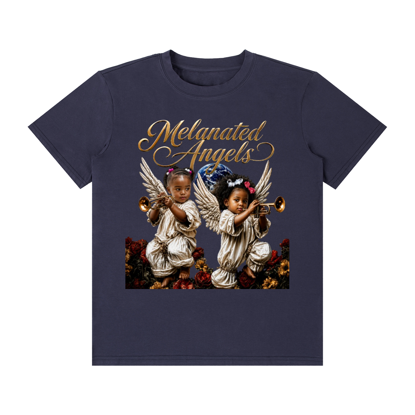 Melanated Angles Unisex Classic Crew Neck Cotton T-Shirt
