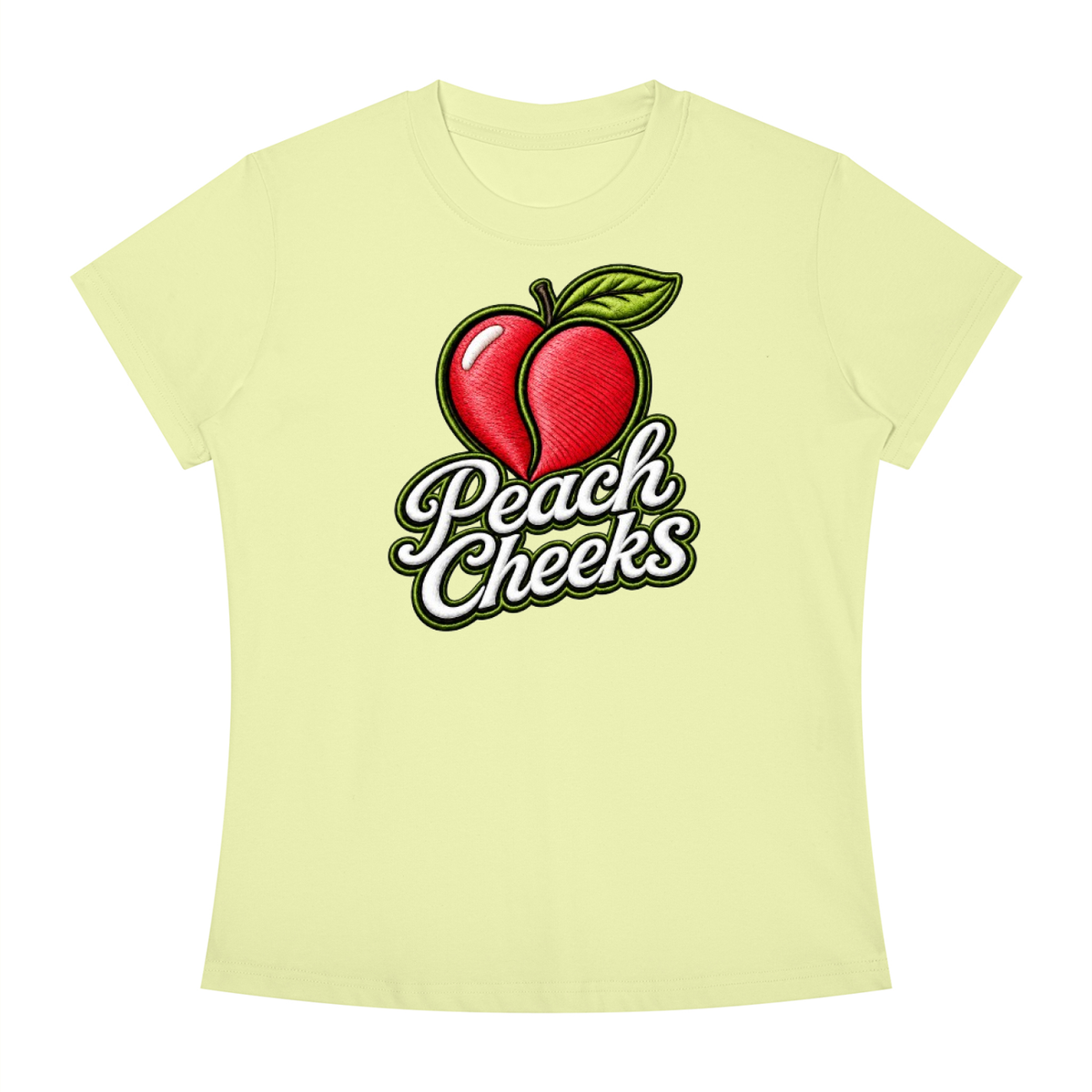 "PEACH CHEEKS " Women's Slim Fit Crewneck T-Shirt