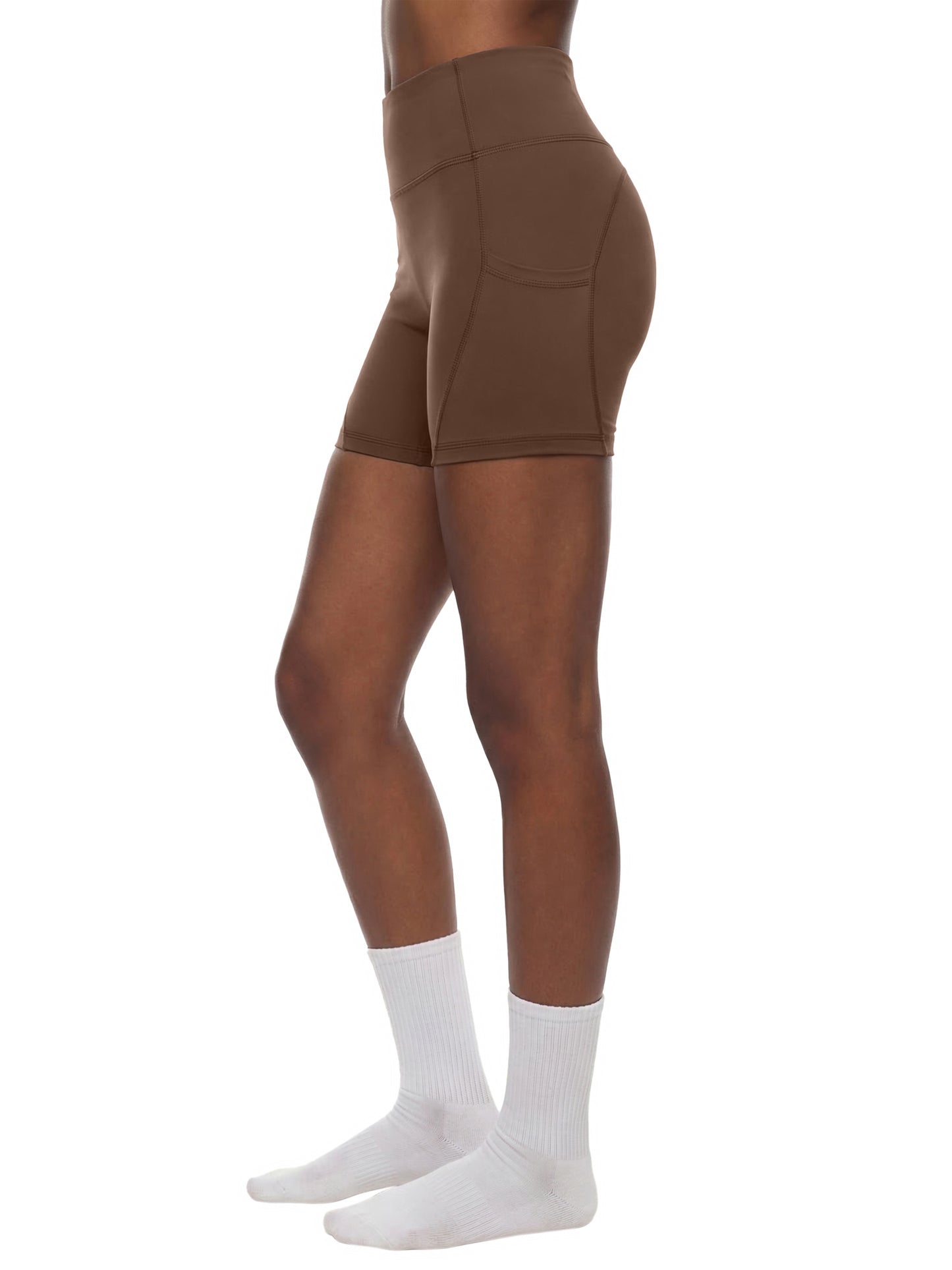 4ever4s Women's High-Waisted Pocket Biker Shorts