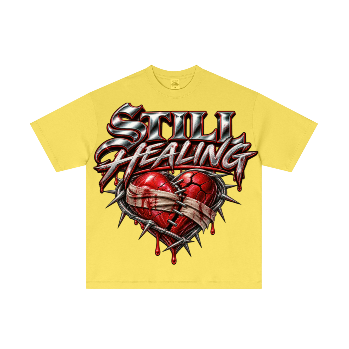 180GSM Men's Low-Shrink Lightweight Cotton T-Shirt Yellow