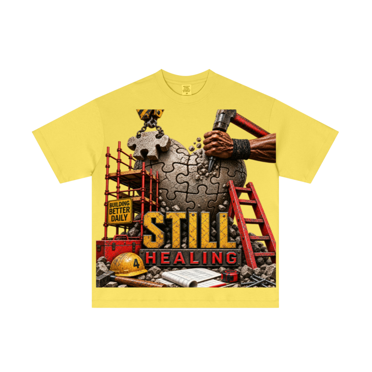 180GSM Men's Low-Shrink Lightweight Cotton T-Shirt Yellow