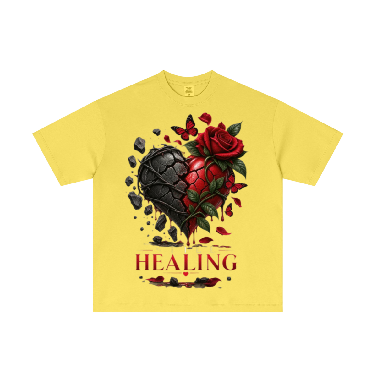 180GSM Men's Low-Shrink Lightweight Cotton T-Shirt Yellow