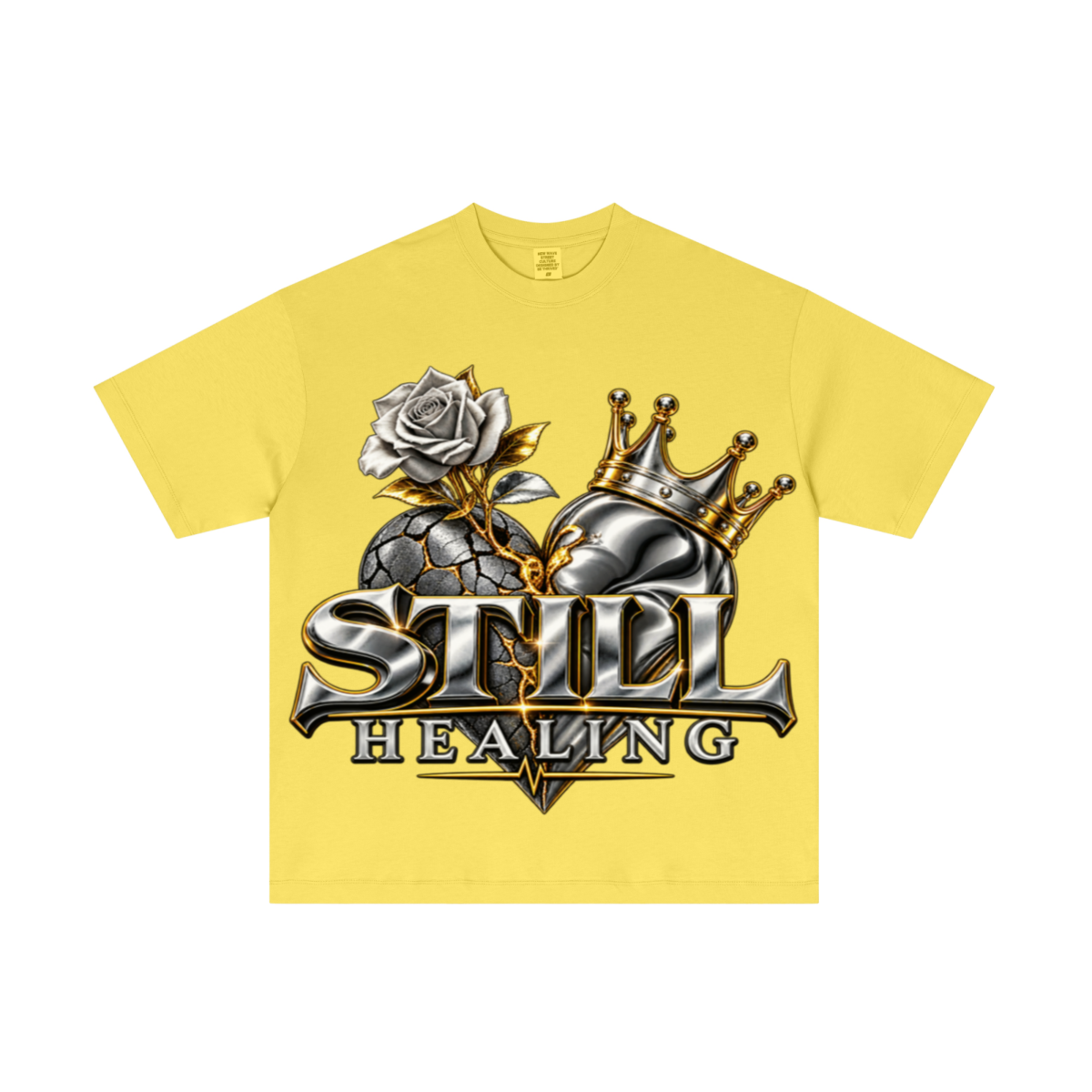 180GSM Men's Low-Shrink Lightweight Cotton T-Shirt Yellow