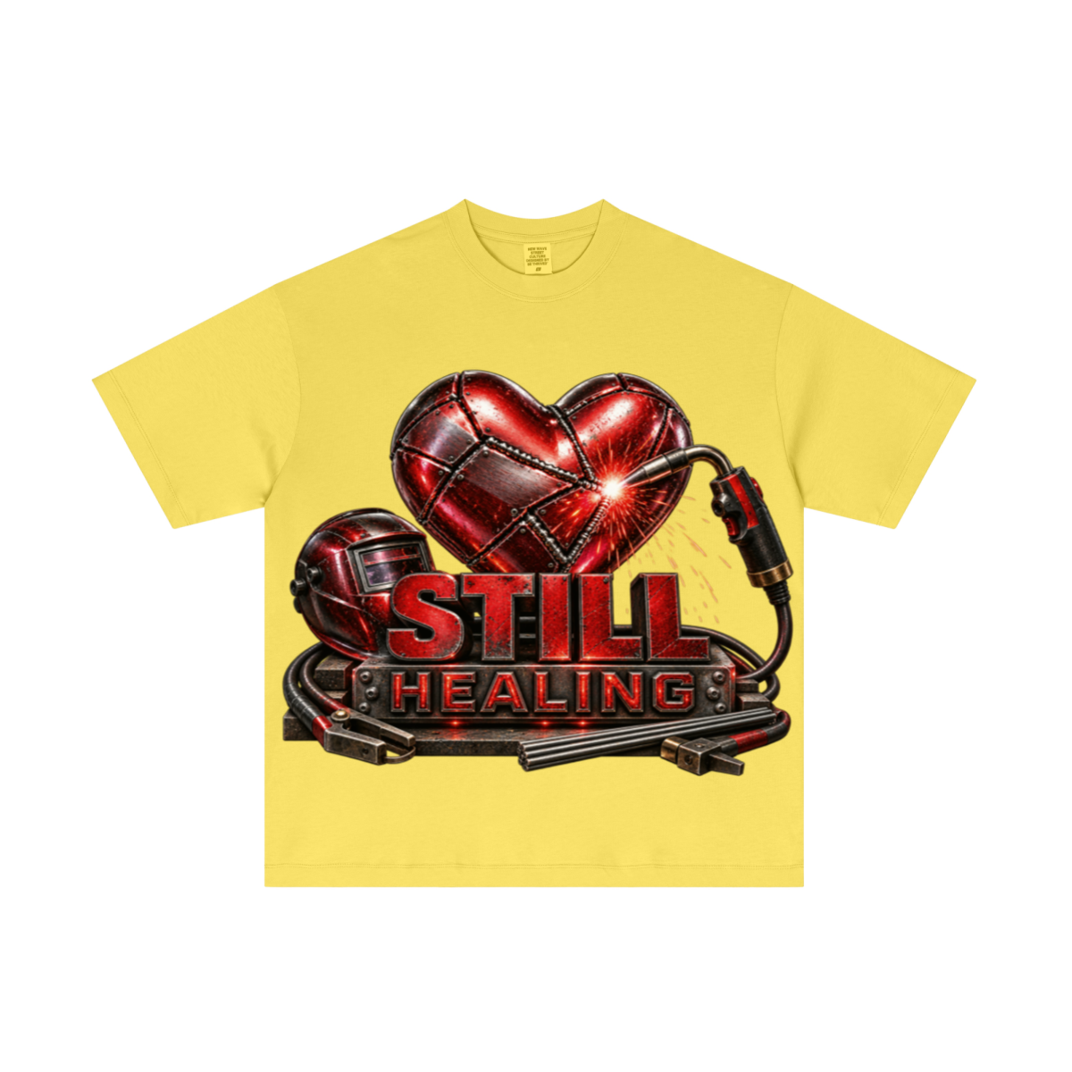 180GSM Men's Low-Shrink Lightweight Cotton T-Shirt Yellow