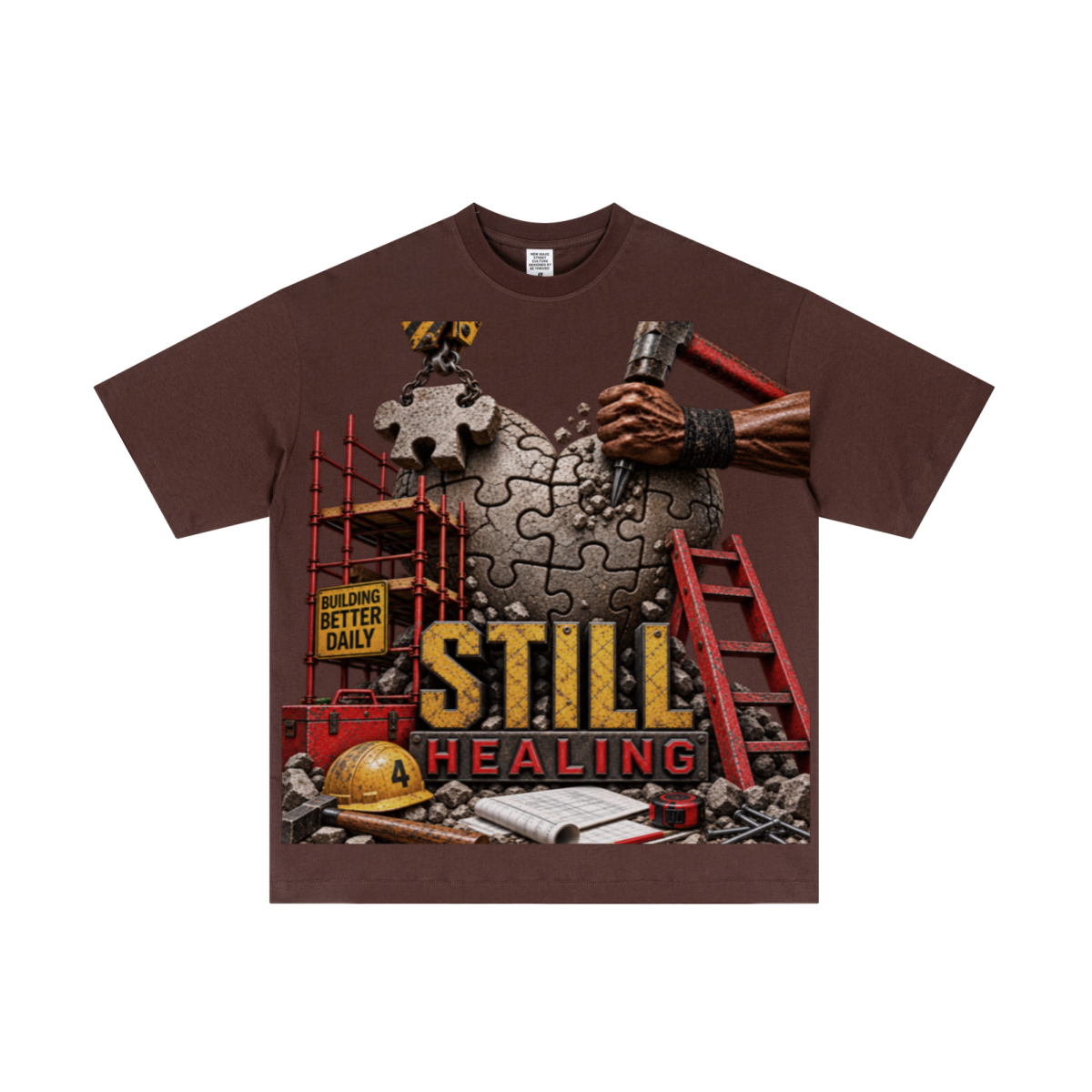 180GSM Men's Low-Shrink Lightweight Cotton T-Shirt Dark brown