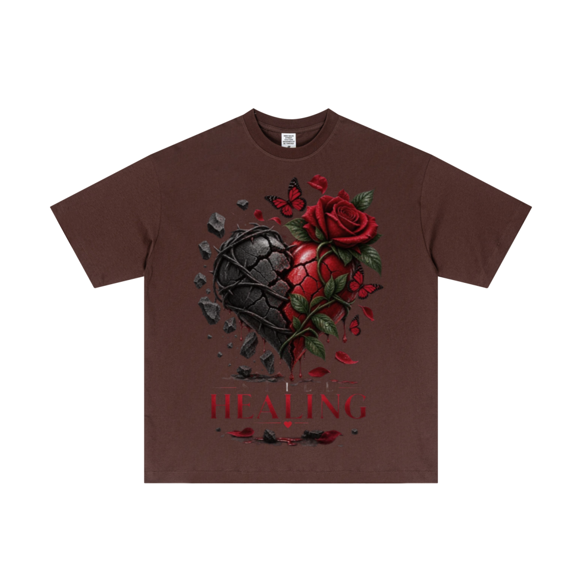 180GSM Men's Low-Shrink Lightweight Cotton T-Shirt Dark brown
