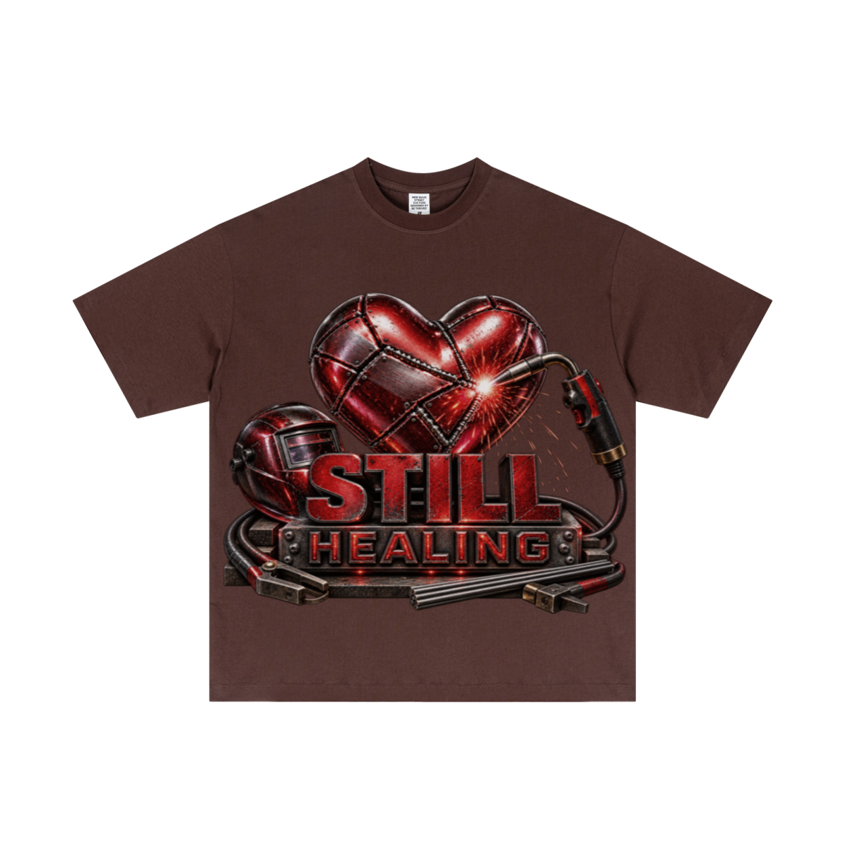 180GSM Men's Low-Shrink Lightweight Cotton T-Shirt Dark brown