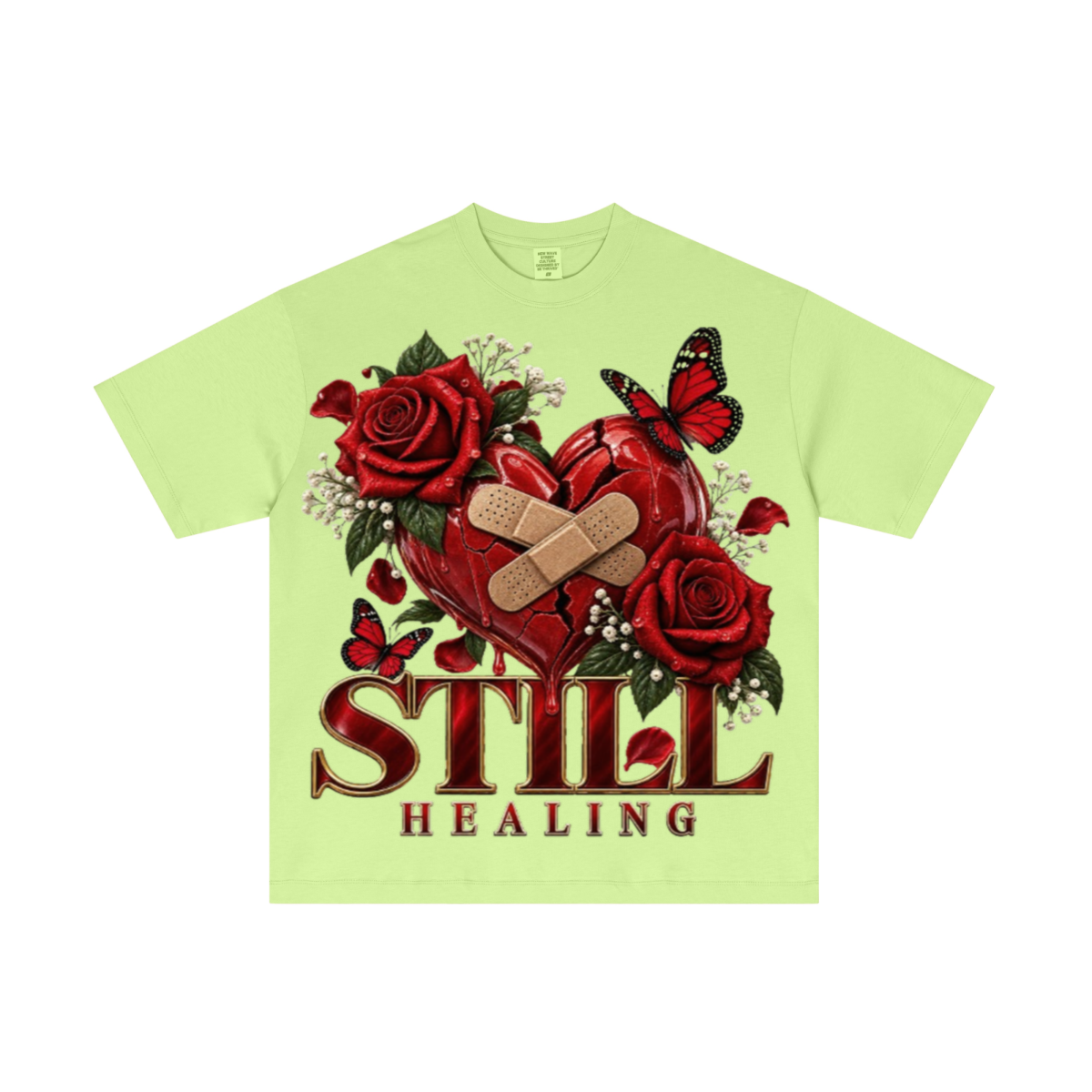 180GSM Men's Low-Shrink Lightweight Cotton T-Shirt Fluorescent green