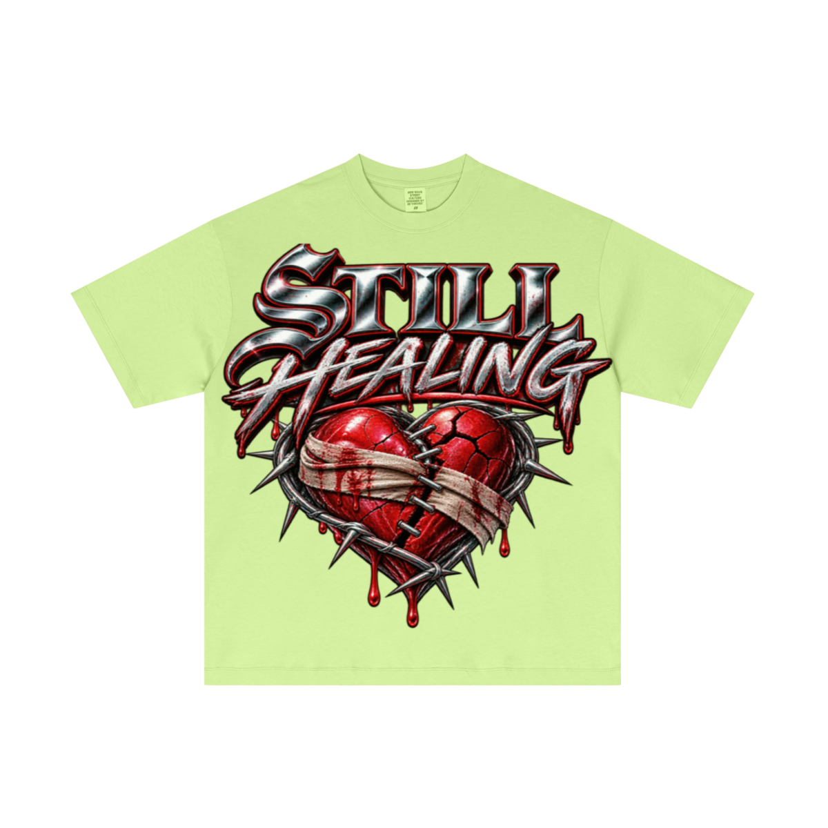 180GSM Men's Low-Shrink Lightweight Cotton T-Shirt Fluorescent green