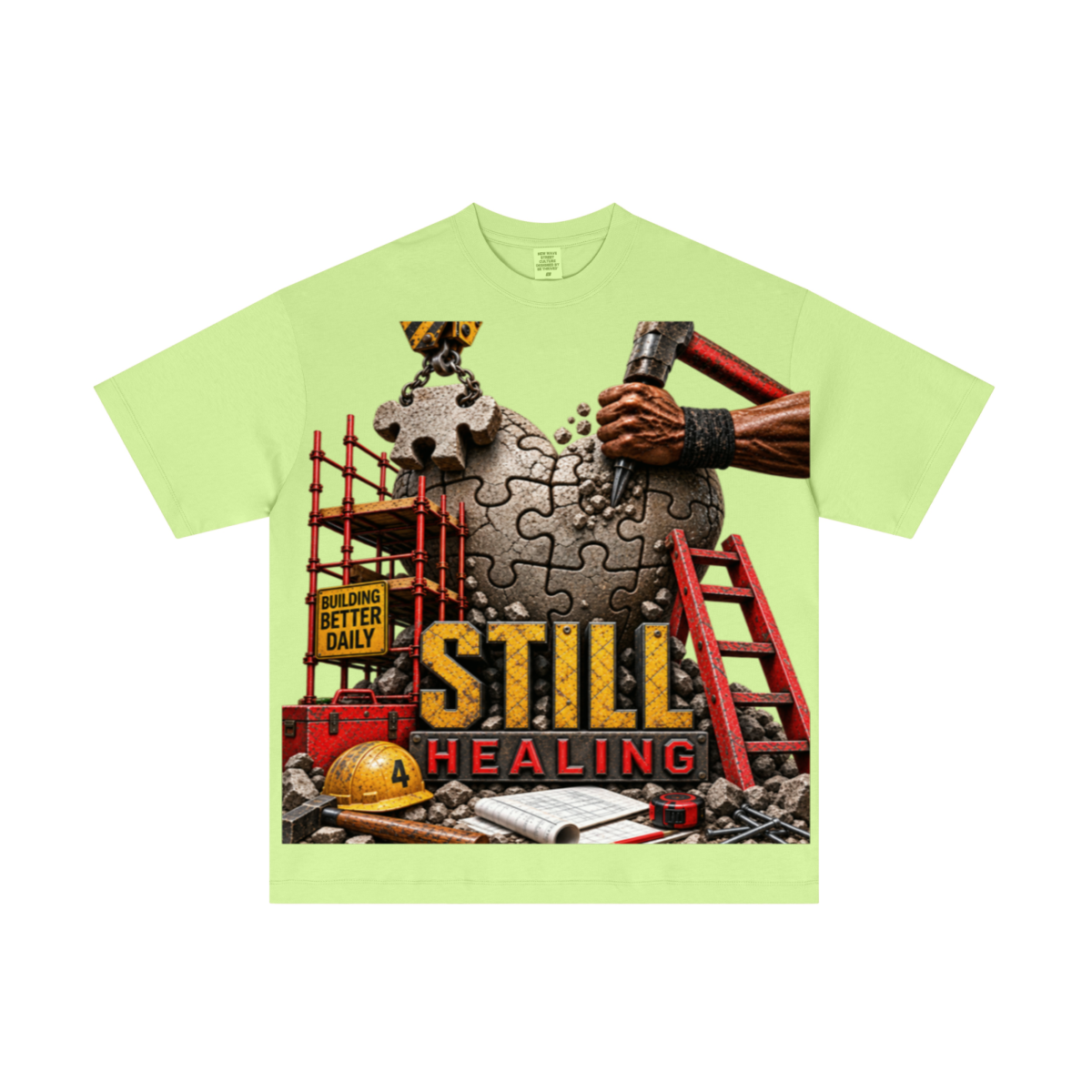 180GSM Men's Low-Shrink Lightweight Cotton T-Shirt Fluorescent green