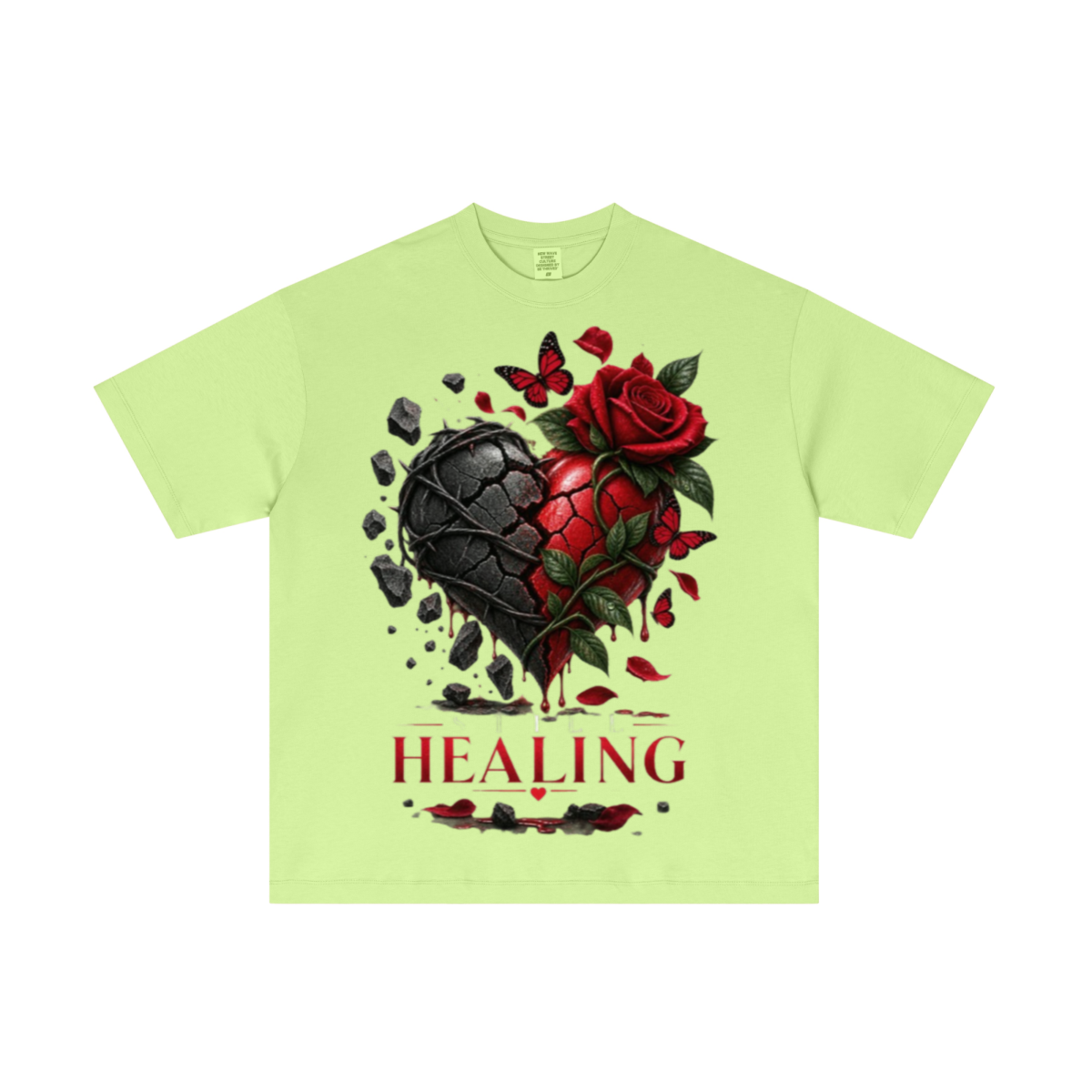 180GSM Men's Low-Shrink Lightweight Cotton T-Shirt Fluorescent green