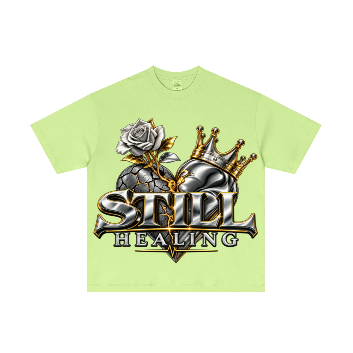 180GSM Men's Low-Shrink Lightweight Cotton T-Shirt Fluorescent green