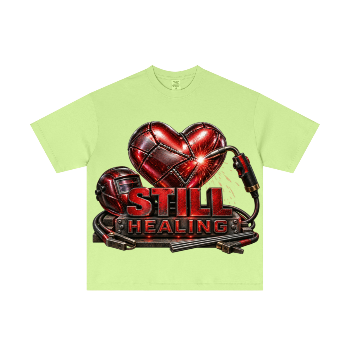 180GSM Men's Low-Shrink Lightweight Cotton T-Shirt Fluorescent green