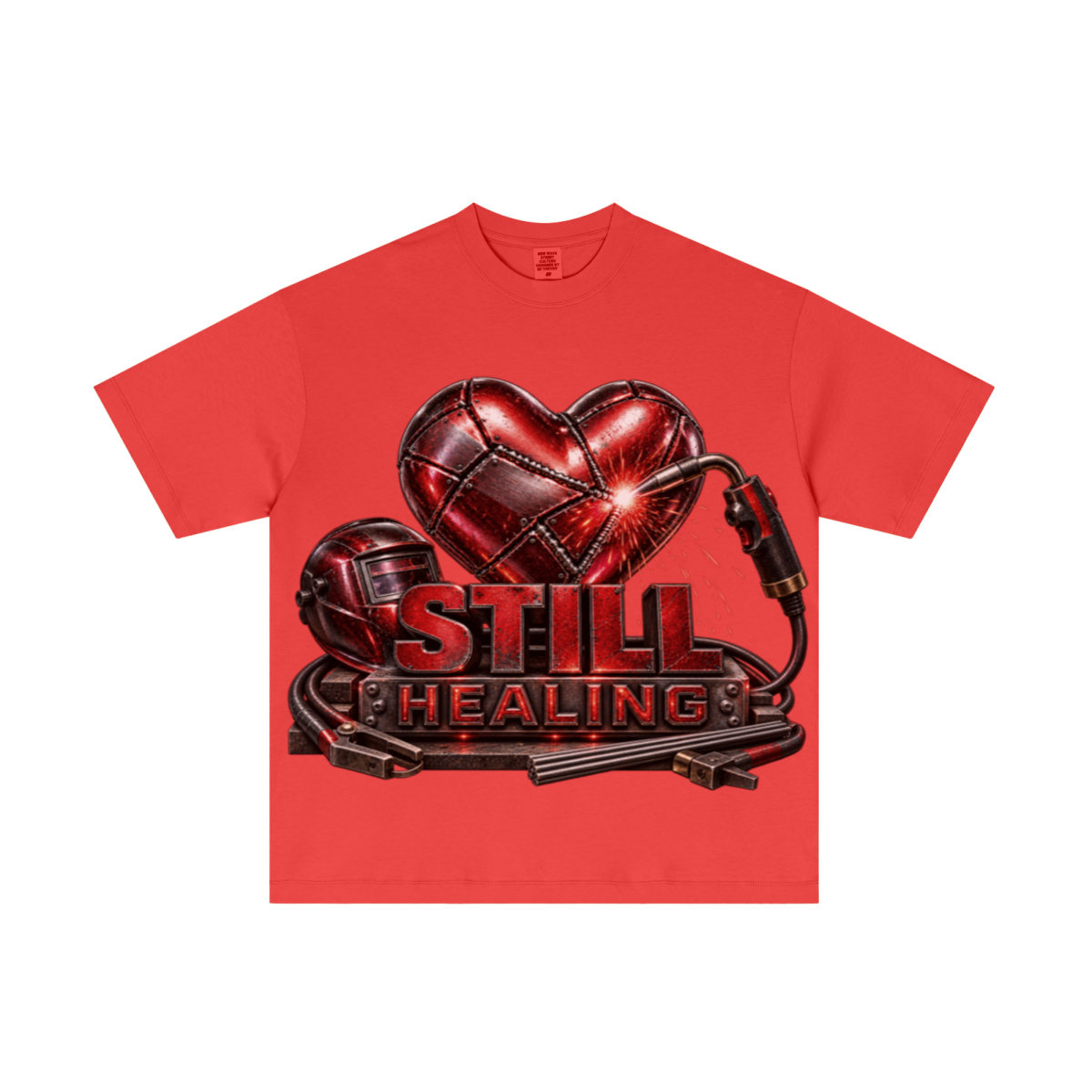180GSM Men's Low-Shrink Lightweight Cotton T-Shirt Red